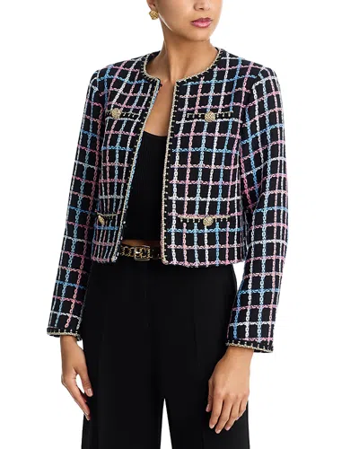 Aqua Chainlink Print Tweed Jacket - Exclusive In Multi