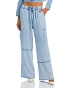 Aqua Chambray Cargo Pants - Exclusive In Blue