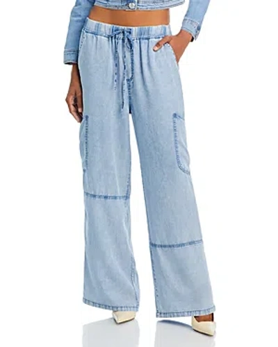 Aqua Chambray Cargo Pants - Exclusive In Blue
