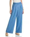 Aqua Chambray Wide Leg Pants - Exclusive In Blue
