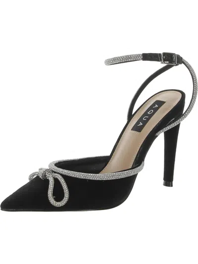 Aqua Charm Womens Suede Embellished Pumps In Black