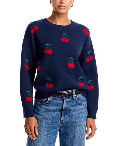 Aqua Cherry Crewneck Sweater - Exclusive In Blue