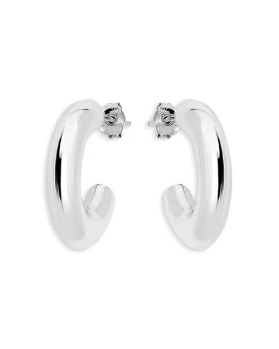 Aqua Chunky C Hoop Earrings - Exclusive In Metallic