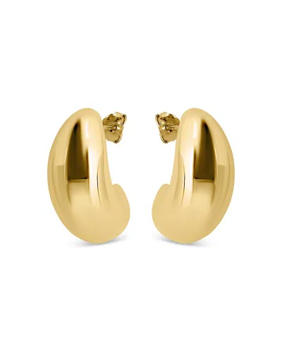 Aqua Chunky Open Hoop Earrings In 18k Gold Plated Sterling Silver - Exclusive