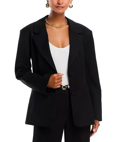 Aqua Cinch Waist Two Button Blazer - Exclusive In Black