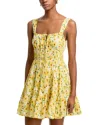 Aqua Cinched Tank Dress - Exclusive In Yellow Daisy