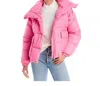 Aqua Cire Wonder Short Puffer Jacket In Punch Pink In Pink