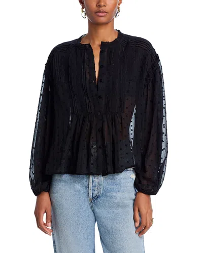 Aqua Clip Dot Blouse - Exclusive In Black