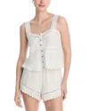 Aqua Cloud Gauze Tank Shortie Set - Exclusive In Cream