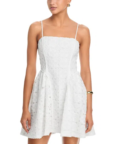 Aqua Clover Lace Shaped Mini Dress - Exclusive In White