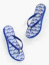 Aqua Club Bea Molded Thong Flip Flops -  Fiji Shell Sweaters - Blue Majesty/white - 11m Talbots In Blue Majesty,white