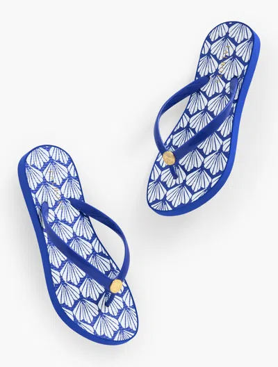Aqua Club Bea Molded Thong Flip Flops -  Fiji Shell Sweaters - Blue Majesty/white - 11m Talbots In Blue Majesty,white