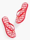 Aqua Club Bea Molded Thong Flip Flops -  Fiji Shell Sweaters - Red Pepper/white - 11m Talbots In Red Pepper,white