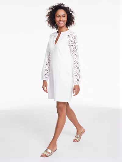 Aqua Club Eyelet Jersey Dress Cover-up - White - Xl Talbots