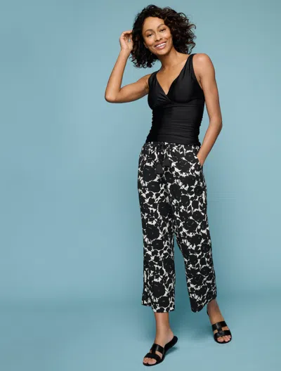 Aqua Club Faux Wrap Tankini - Black - Medium Talbots