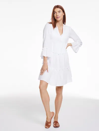 Aqua Club Gauze Tiered Dress Cover-up - White - Medium Talbots