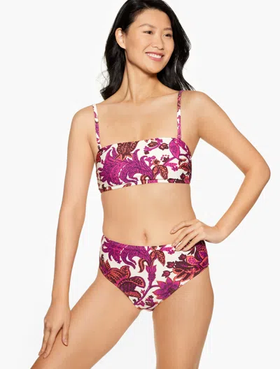 Aqua Club Misses -  Bandeau Bikini Top - Bali Blooms - Wild Aster - Large Talbots