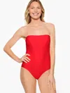 Aqua Club Misses -  Bandeau One-piece Swimsuit - Red Pepper - Large Talbots
