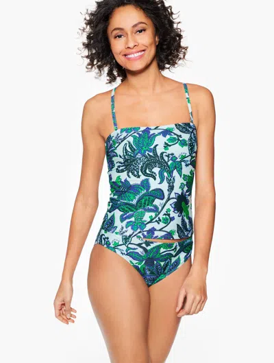 Aqua Club Misses -  Bandeau Tankini - Bali Blooms - Vista Blue - Xl Talbots
