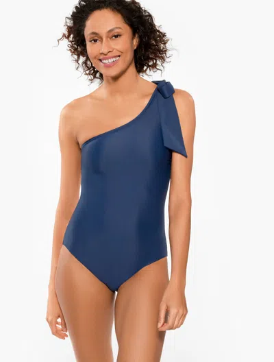 Aqua Club Misses -  Bow Shoulder One-piece Swimsuit - Ink - Xl Talbots