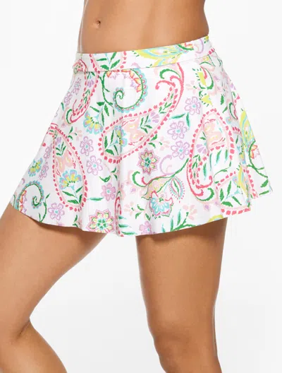 Aqua Club Misses -  Flounce Swim Skirt - Island Paisley - White - Xxl Talbots