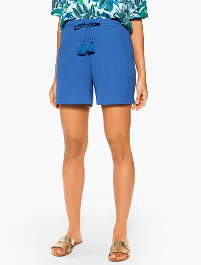 Aqua Club Misses -  Gauze Short Cover-up - Royal Blue - Large - 100% Cotton Talbots