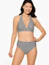 Aqua Club Misses -  Halter Bikini Top - Fiji Shell - Black - Xl Talbots In Black
