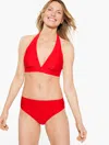 Aqua Club Misses -  Halter Bikini Top - Red Pepper - Large Talbots In Red Pepper