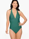 Aqua Club Misses -  Halter One-piece Swimsuit - Heritage Green - Large Talbots
