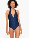 Aqua Club Misses -  Halter One-piece Swimsuit - Ink - Medium Talbots In Ink
