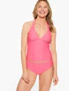 Aqua Club Misses -  Halter Tankini - Camellia Rose - Large Talbots In Camellia Rose