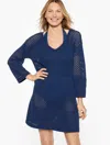Aqua Club Misses -  Open-knit Beach Dress Cover-up - Ink - Small - 100% Cotton Talbots In Ink
