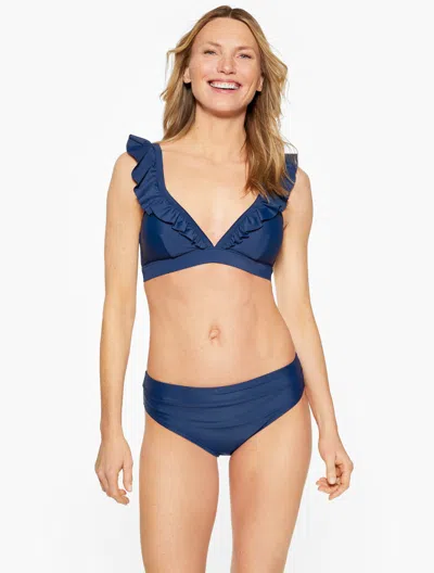 Aqua Club Misses -  Ruffle V-neck Bikini Top - Ink - Xl Talbots