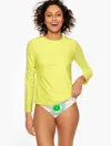 Aqua Club Misses -  Upf 50+ Long Sleeve Swim T-shirt - Lime Citron - Xl Talbots In Lime Citron
