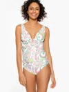 Aqua Club Misses -  V-neck Tankini - Island Paisley - White - Xl Talbots In White