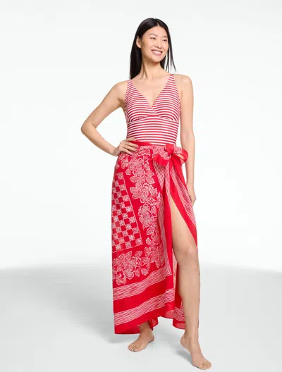 Aqua Club Pareo Cover-up - Capri Rose - Red - 001 Talbots