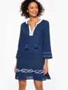Aqua Club Plus Size -  Embellished Caftan Cover-up - Ink - 2x Talbots In Ink