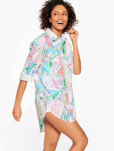 Aqua Club Plus Size -  Gauze Shirt Cover-up - Cã´te D'azur - Vivid Turquoise - 3x - 100% Cotton Talbo