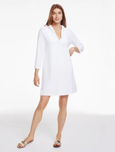 Aqua Club Terry Hooded Dress Cover-up - White - Large Talbots
