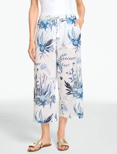Aqua Club Voile Pants Cover-up - Seascape - Turquoise Blue - Small Talbots