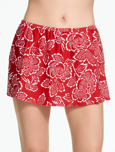 Aqua Club Wrap Swim Skirt - Capri Rose - Red - Xxl Talbots