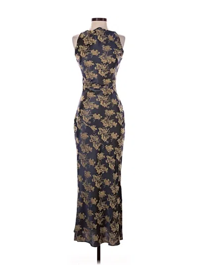 Pre-owned Aqua Cocktail Dress In Gold