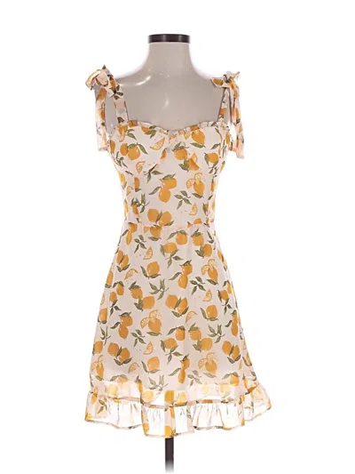 Pre-owned Aqua Cocktail Dress In Yellow