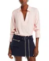 Aqua Collared Stripe Blouse - Exclusive In Pink/white