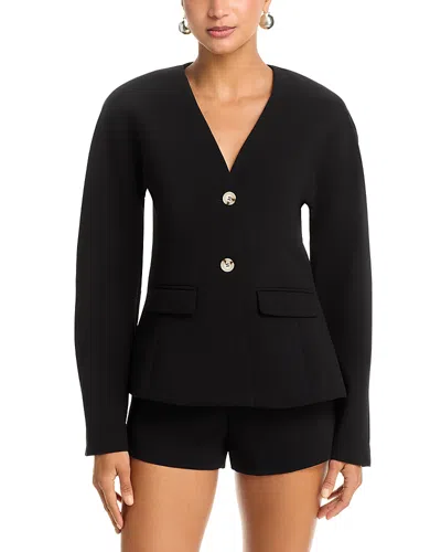 Aqua Collarless Blazer - Exclusive In Black