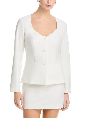 Aqua Collarless Jacket - Exclusive In White
