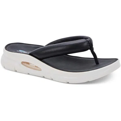 Aqua College Amanda Womens Faux Leather Toe-post Slide Sandals In Multi