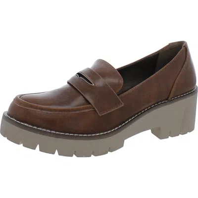 Aqua College Daria Womens Leather Slip-on Loafers In Multi