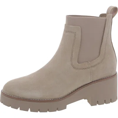 Aqua College Demi Womens Suede Waterproof Chelsea Boots In Beige
