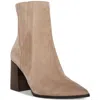 Aqua College Iconic Womens Leather Pointed Toe Booties In Grey